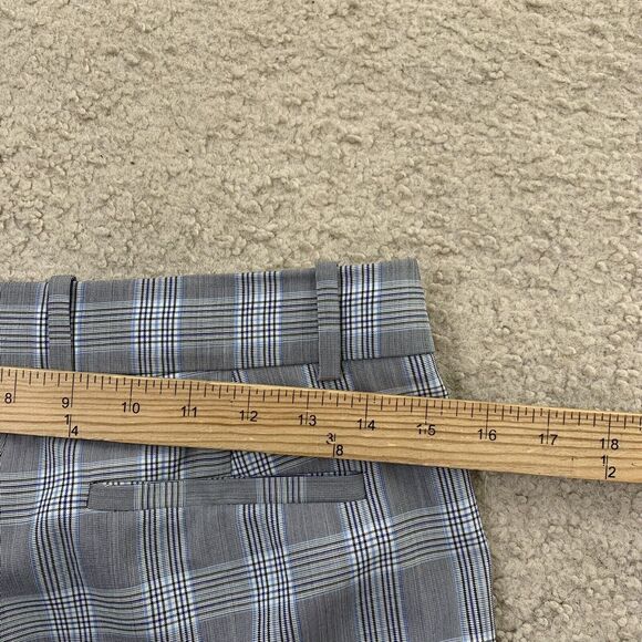 Theory Straight Maple Check Pants Sz 0 Dress Pants Virgin Wool 28" Inseam 55-27 - Picture 6 of 7